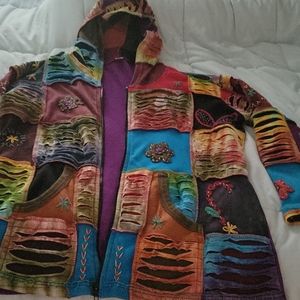 Shredded patchwork hoodie
